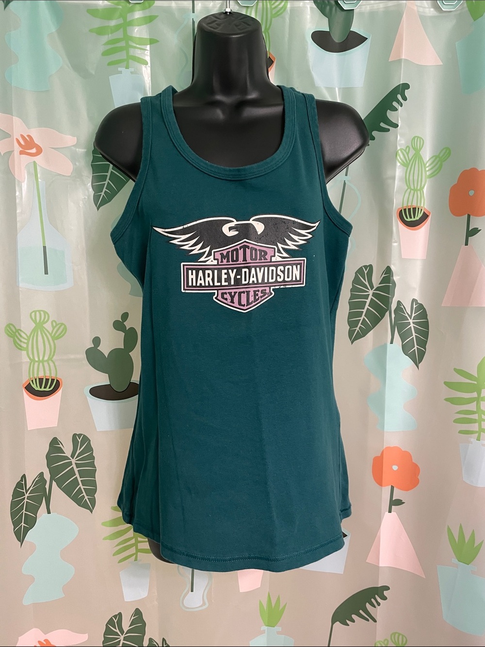 Harley‑Davidson Women's Teal Green Tank with Eagle Logo